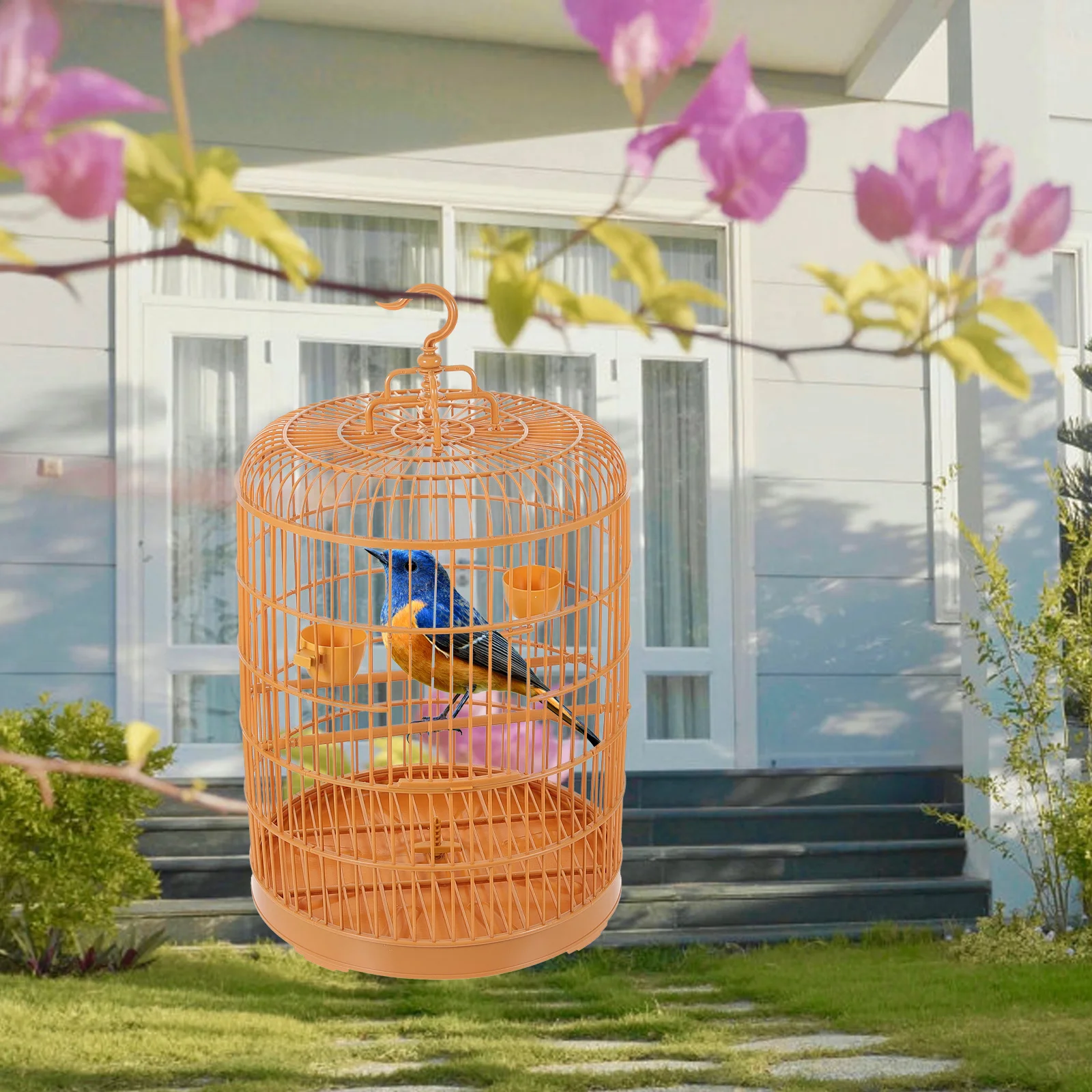 Hanging Cage Birdcage Combination Plastic Pet Display Round Parrot Cockatiel (30 Domes) Decorative Vintage