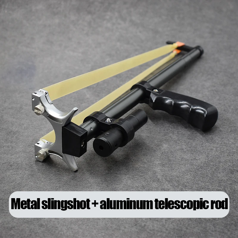 High Precision Straight Rod Telescopic Slingshot High Power Flat Rubber Band Stainless Steel Catapult Outdoor Hunting Shooting