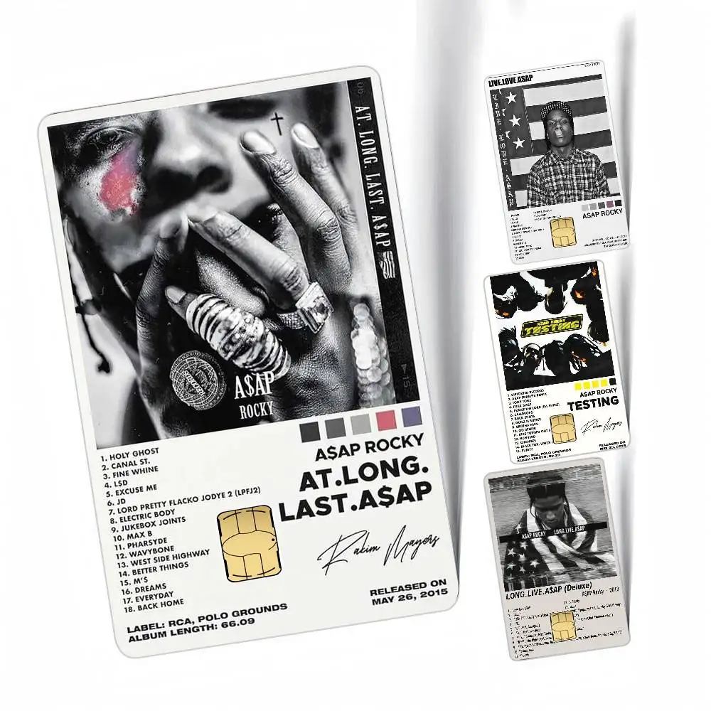 ASAP Rocky Testing Live Love D.M.B. 1 Satz mit 4 Stück Shell Ultra Thin No Fade Sticker Skin Cover Film für Debit- und Kreditkarten