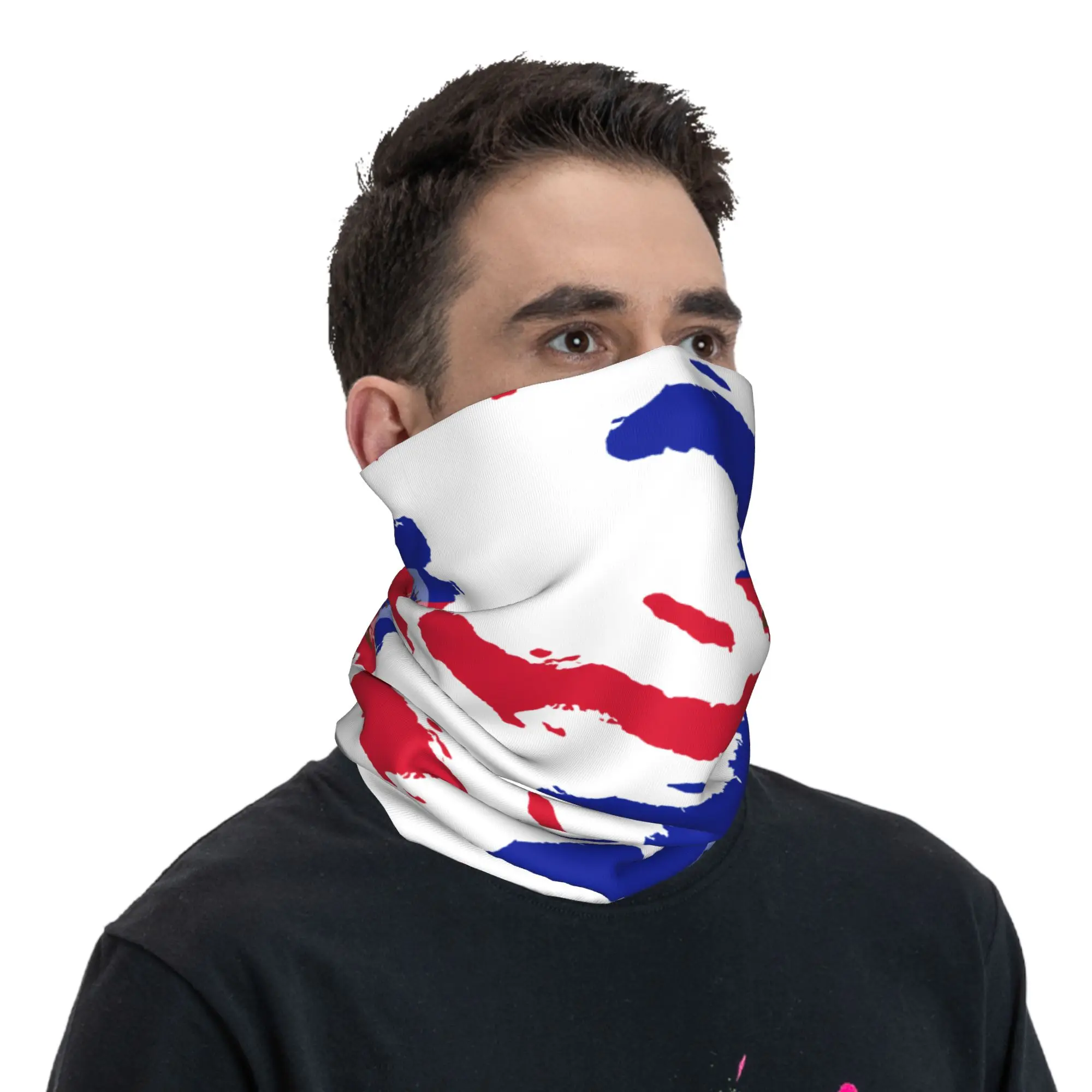 Haiti Flag Balaclava Outdoor Sports  Cycling Mask Anti-UV Soft Motorcycle Face Cover Mask Spring Cool Neck Gaiter view 2