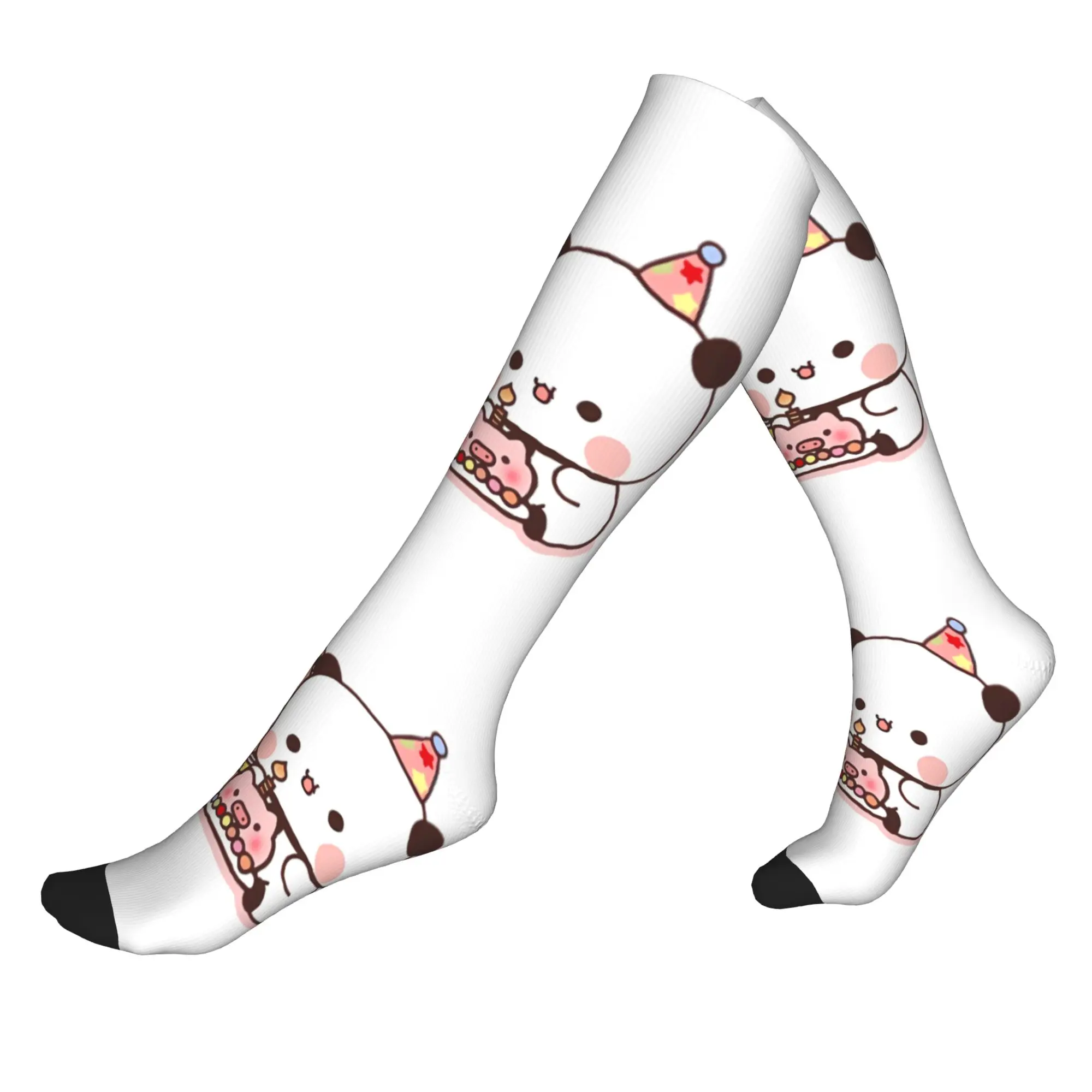 Calcetines con estampado de moda Peach And Goma para mujeres y hombres, calcetines elásticos de compresión deportivos Bubu Dudu para verano, otoño e invierno