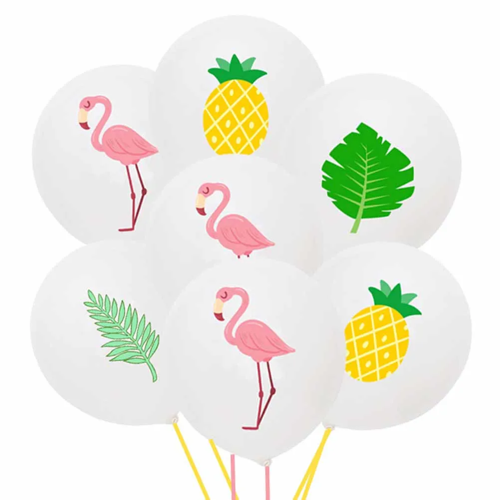 

50Pcs Summer Party Decorations Latex Balloons Hawaiian Printing Balloons 12 Inches Birthday Supplies Flamingo Balloon Set