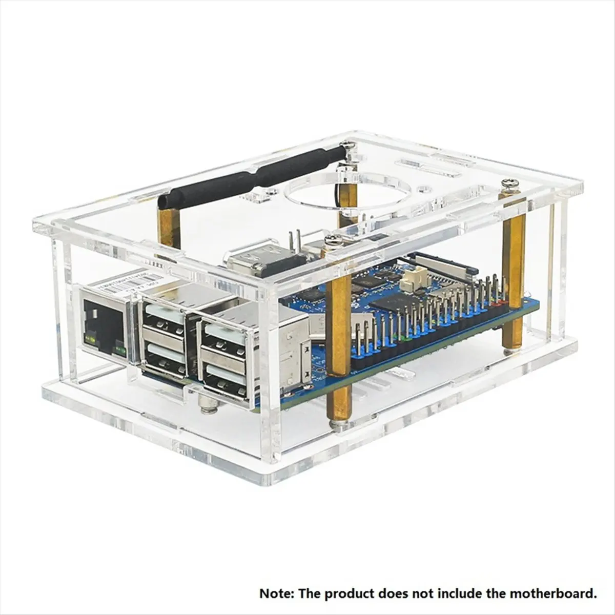 Super Sale For Orange Pi 4A Case Acrylic Enclosure Transparent Shell with Heatsinks Fan