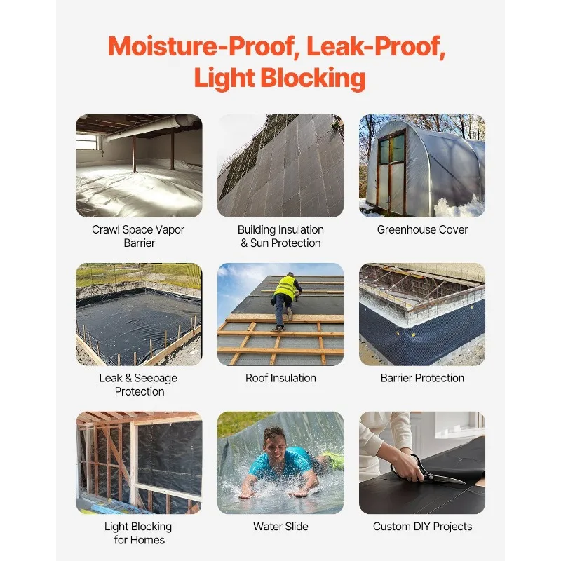 3FT x 50FT Plastic Sheeting Heavy Duty, 4 Mil Thick Plastic Sheeting Roll, Plastic Drop Cloth Painters Tarp, Polyethylene