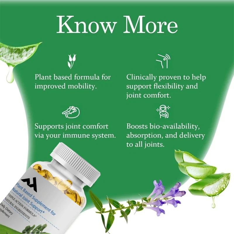 VeraFlex Natural Joint Health Supplement Containing Organic Aloe Vera Plant-based Capsules, Supporting Comfort, Mobility