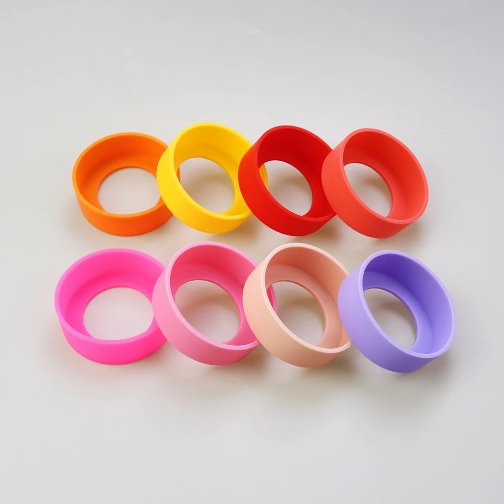 28 Colors 5.5CM Silicone Cup Bottom Cover 55MM Coaster Sleeve Sheath Cup Bottom Ring Wear-resistant Anti-fall Bottom Cover