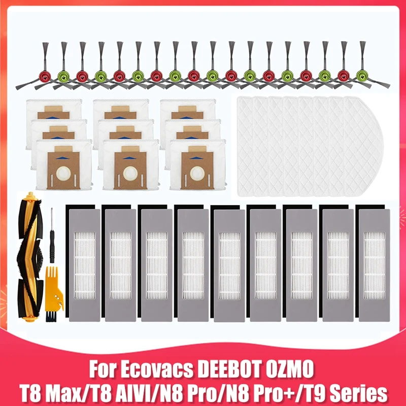 

Replacement Parts For Ecovacs DEEBOT OZMO T8 Max T8 AIVI N8 Pro/N8 Pro+ Robot Vacuum Cleaner Accessories Kit