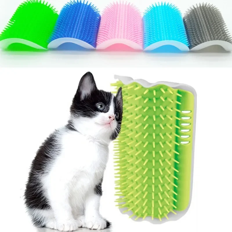 Cat Self Groomer Brush Pet Grooming Supplies Hair Removal Comb for Cat Dog Hair Shedding Trimming Cat Massage Device with catnip