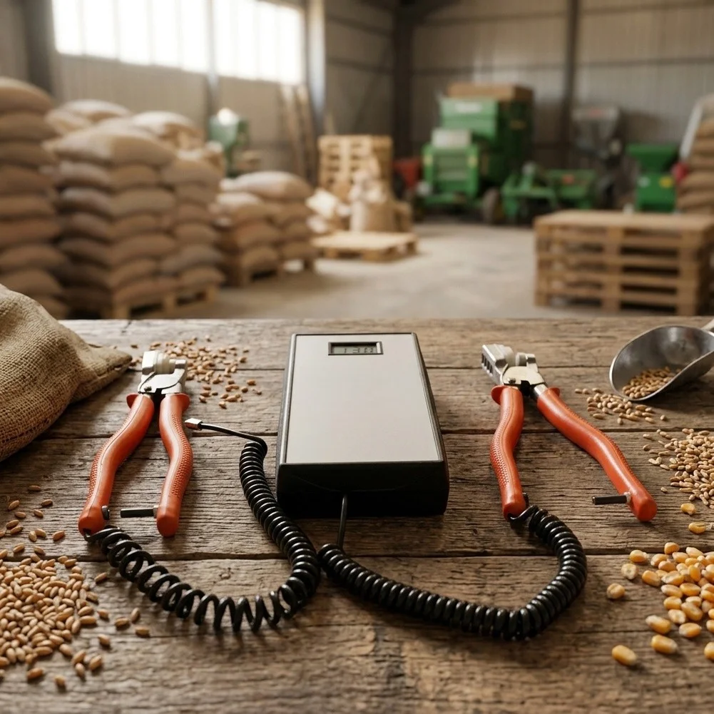 Clamp-Style Moisture Meter with For QLY-TA Compatibility for Corn Soybeans Rapeseed Milled Rice Japonica Indica Rice Evaluation