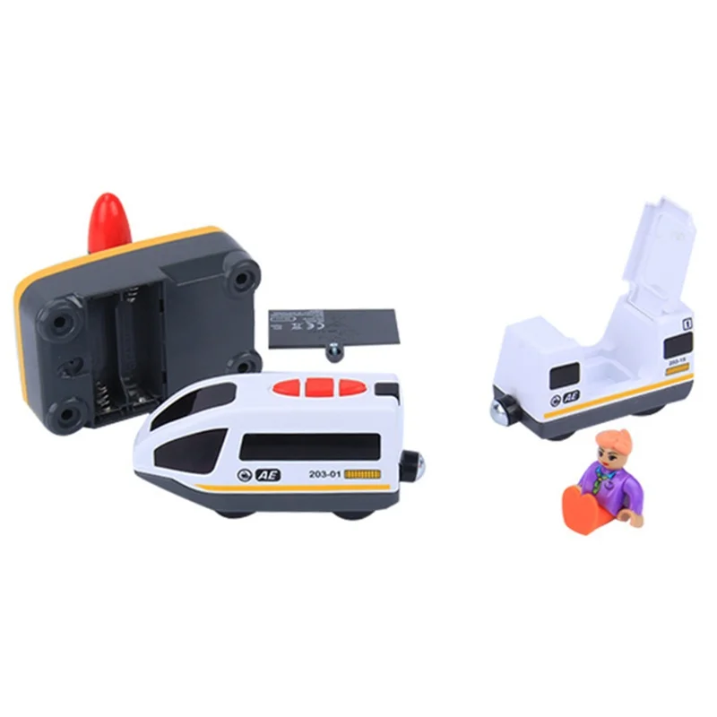 قطار كهربائي صغير يمكن التحكم فيه عن بعد متوافق مع مسارات محرك الخزان الخشبي توماس باللون الأبيض على الطراز العتيق الذي يتم التحكم فيه عن بعد #3