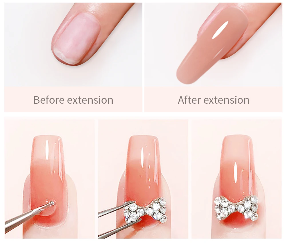 AWStorG Hema Free Poly Nail Gel 30ML Acryl Gel Fingerverlängerung Transparente Nail Art Extension Quick Building Soak Off UV – Detail 5