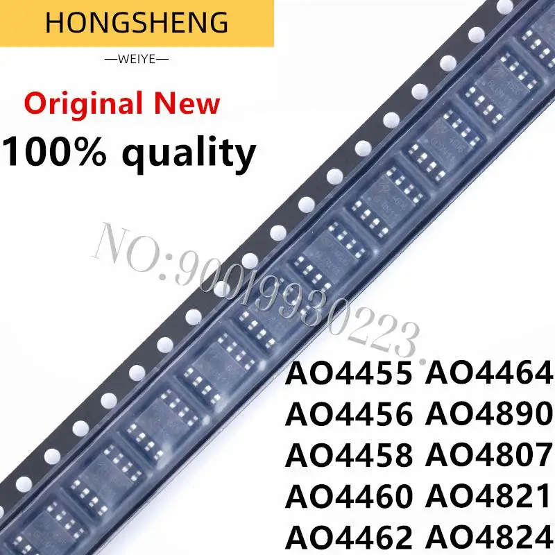 100% New 10pcs/lot   AO4455 AO4456 AO4458 AO4460 AO4462 AO4464 AO4890 AO4807 AO4821 AO4824 SOP-8 MOS FET Chipset IC