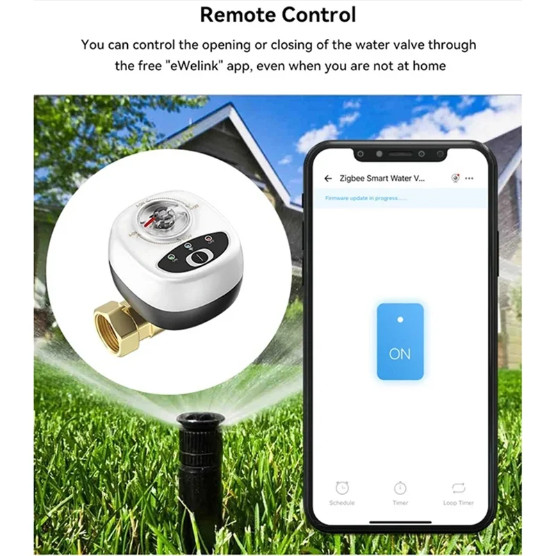 ELECT-Zigbee Smart Valve Controller Ewelink Ball Valve APP Remote Control IP65 Waterproof Water Valve Works For Alexa