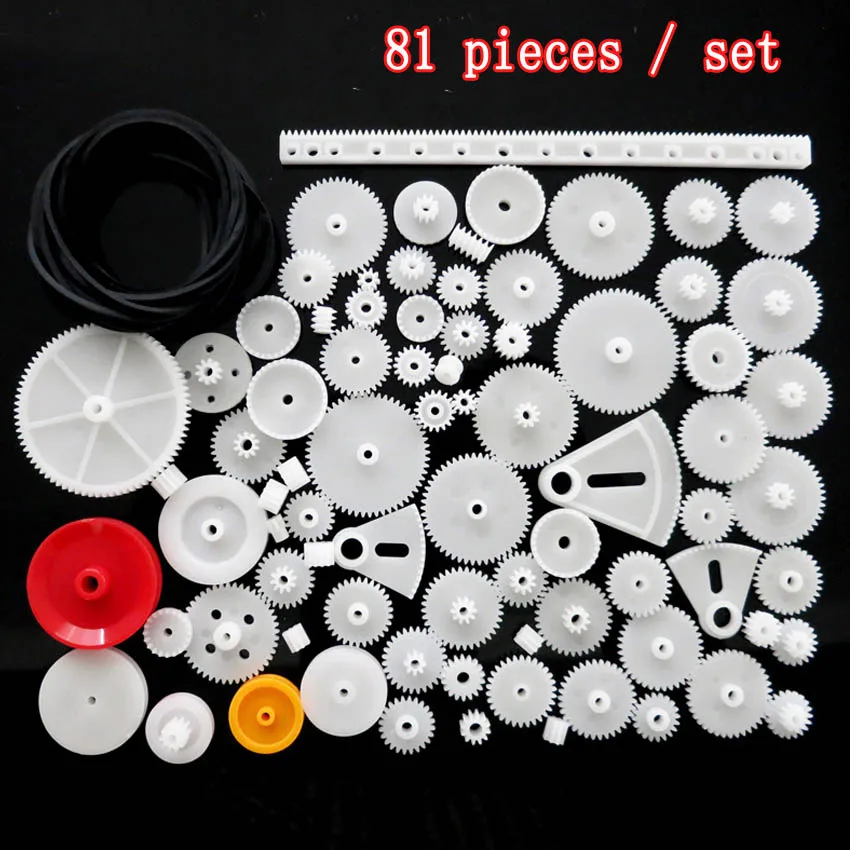 50PCS/set styles Plastic All Module 05 Robot Parts Reduction Gear Bag Toothed Wheels Gears DIY Motor Gear Toy  Accessories