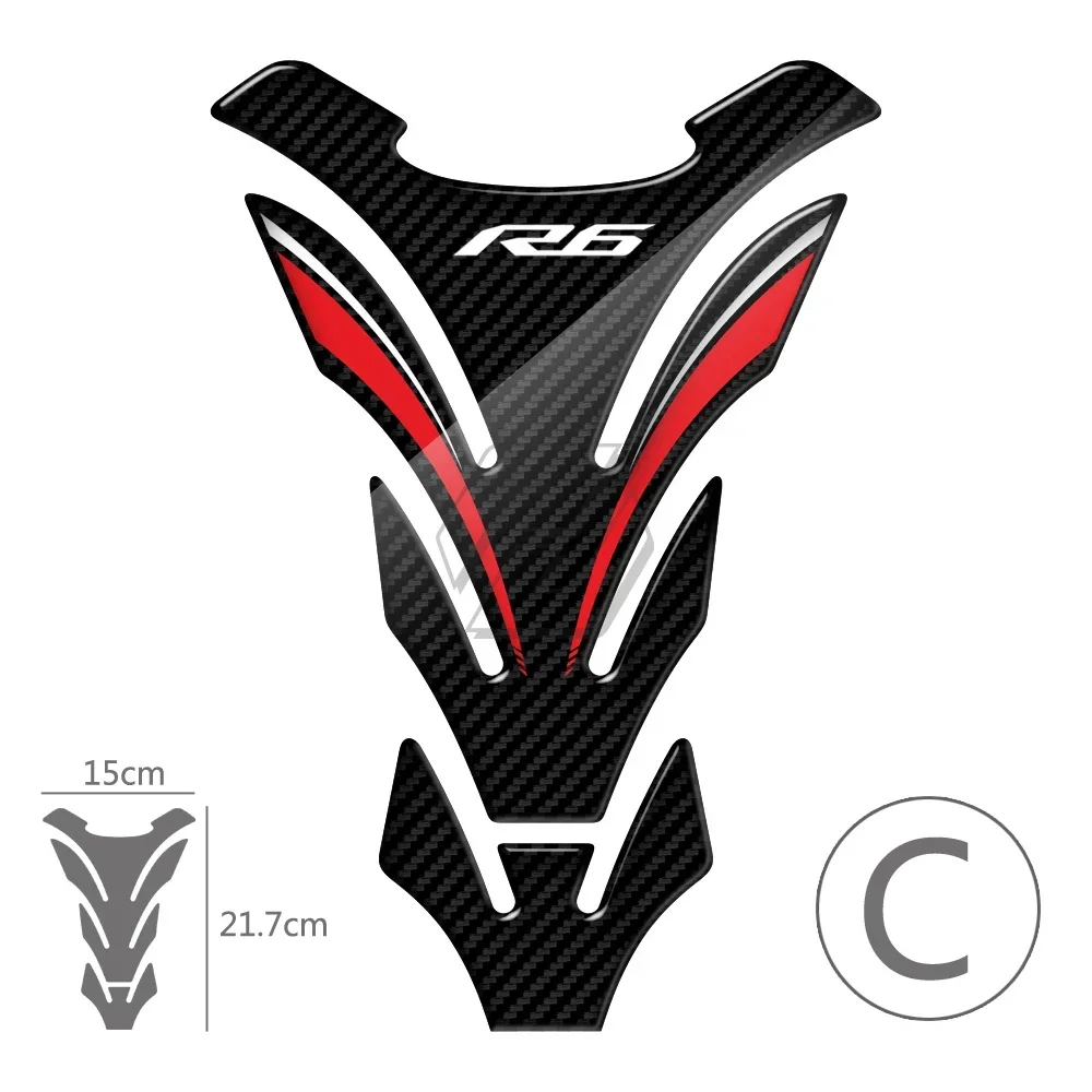 ملصق حماية لخزان الدراجة النارية ثلاثي الأبعاد ذو مظهر كربوني لياماها YZF-R6 R6 طوال العام