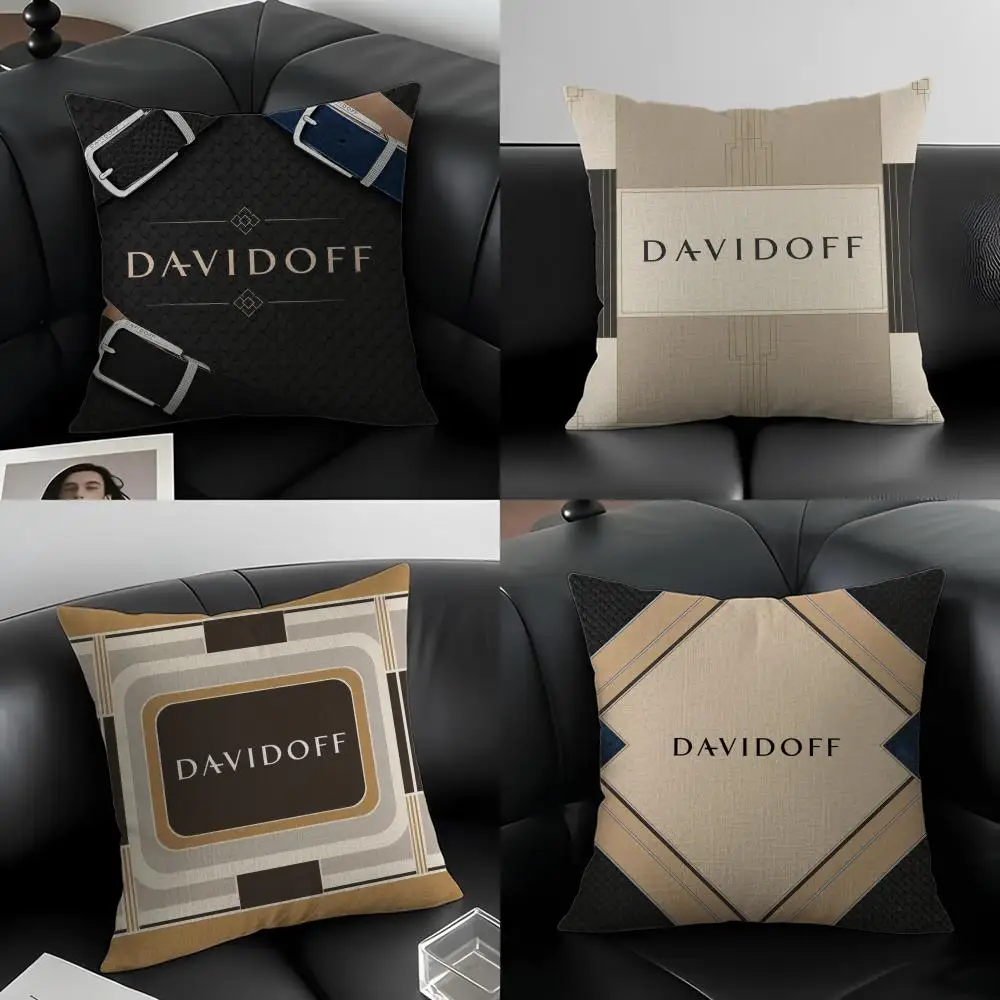 Brand Davidoff Italy Cushion Cover Natural Linen Pillowcase Set, All-in-One Decor for Sofa, Bedroom & Chair