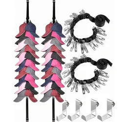 10/20 Clips Declutter Your Closet with Hanging Hat Organizers - Space Saving Storage Rack for peaked Baseball Caps and More