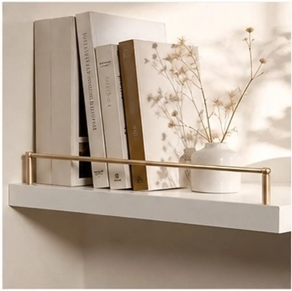 Wine Cabinet Rail Aluminum Alloy 8Mm Book Stopper Rod Gold Shelf Guard Bar for Kitchen Bookshelf Cabinet Display Shelf Front Bar