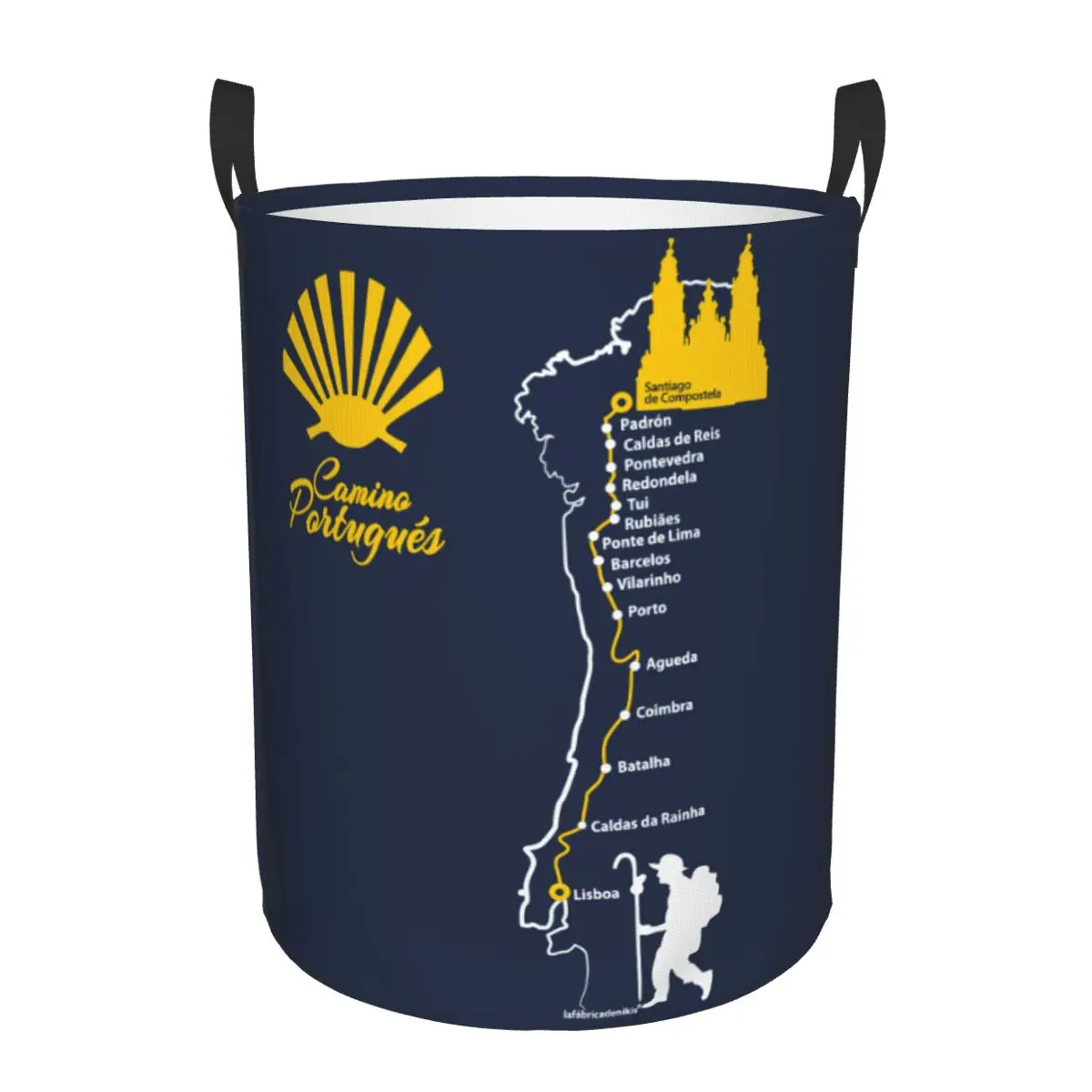 Cesta para la colada portugués personalizada De Camino De Santiago, cesto para ropa plegable para guardería, contenedor De almacenamiento De juguetes para niños