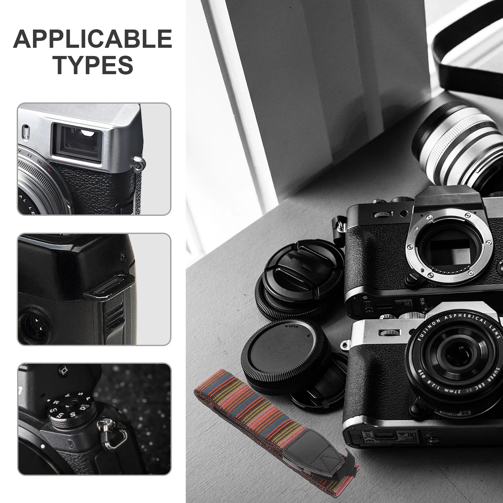 

Camera Strap Adjustable Anti-Slip Neck Belt For Mirrorless Cameras Replacement Fasten Belt Photography Accessories