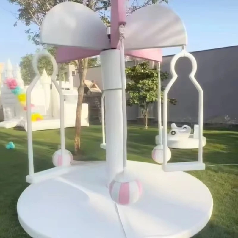 

Factory direct sales electric carousel indoor and outdoor rotating cycling soft amusement equipment party rental turntable