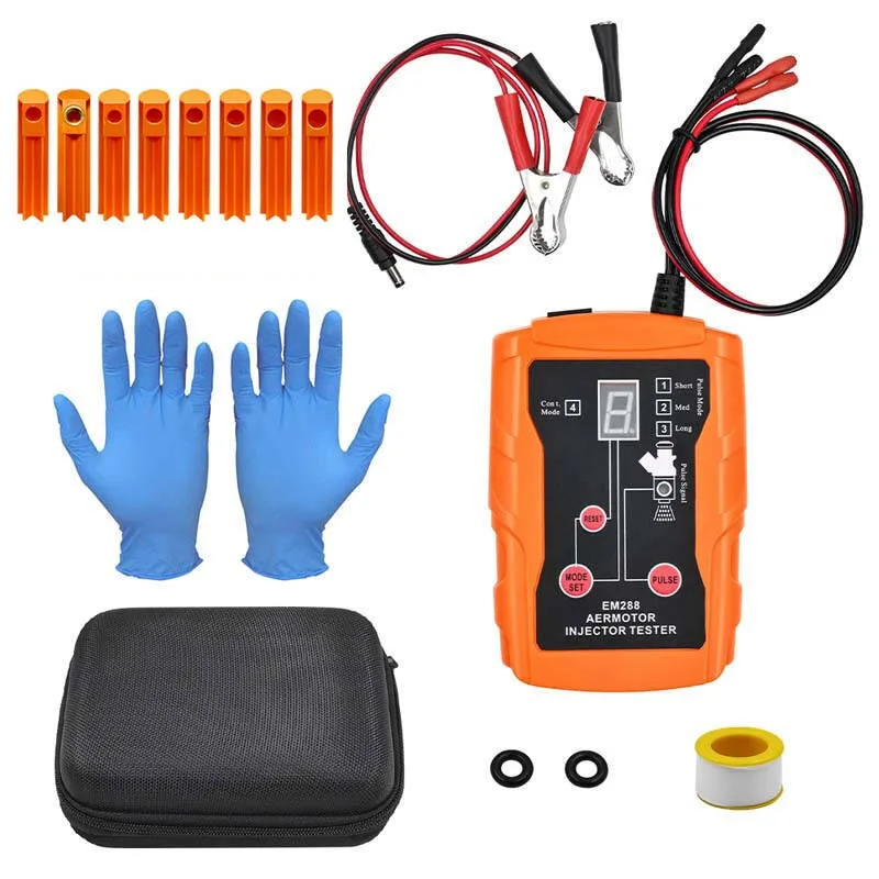 

Professional EM288 fuel injector tester cleaning tool kit with 8 types of pulses, automotive fuel injector tester