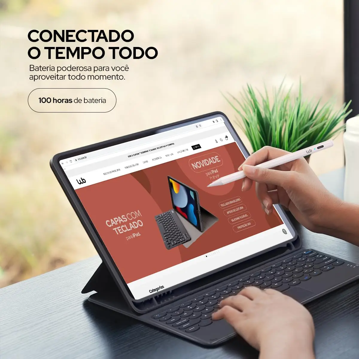 Imagem -04 - Capa com Teclado e Trackpad Compatível para Ipad 10ª Geração 10.9 Polegadas com Auto Hibernação Preto