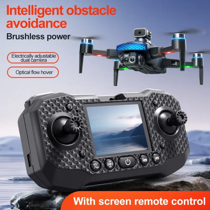 New M6 Drone 8K HD Dual Camera Brushless Aerial Photography with Screen Remote Control Obstacle Avoidance Folding RC Airplane