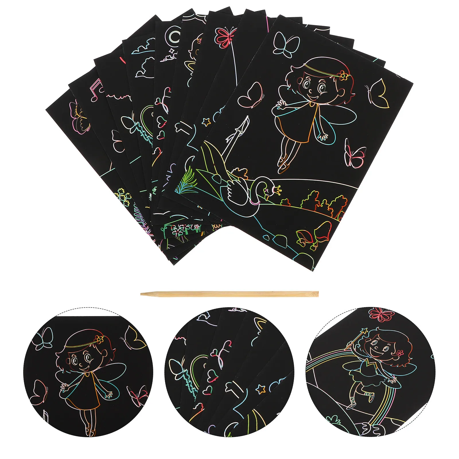 

Набор для скретч-арта: бумага для рисования, творческий набор для развития воображения, безопасные скретч-карты, материалы для рукоделия