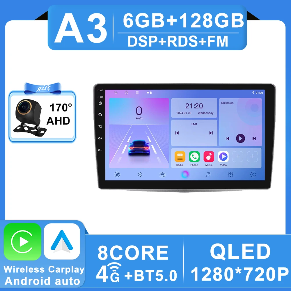 Android 16 Autoradio Stereo Voor Alfa Romeo MiTo 955 2008-2016 Auto Cireless Carplay GPS Navigatie Multimedia Video speler 2Din