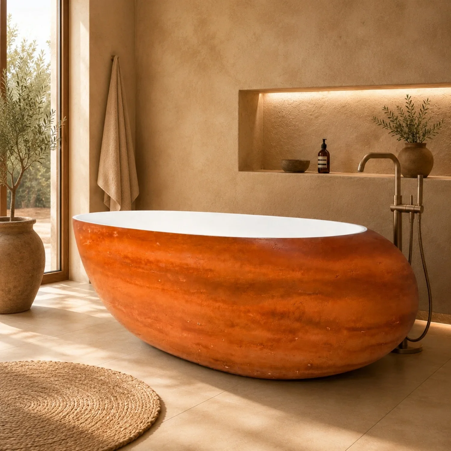 #Round Massage Bathtub, Colorful Circular Constant Temperature Heating Freestanding Bath Tub for Chongqing Homestay Decor
