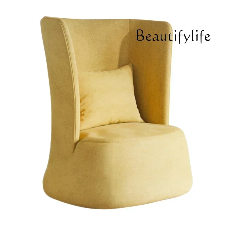 A44 Simple fabric sofa special-shaped curved high backrest single chair round pier shopping mall leisure chair modern office can