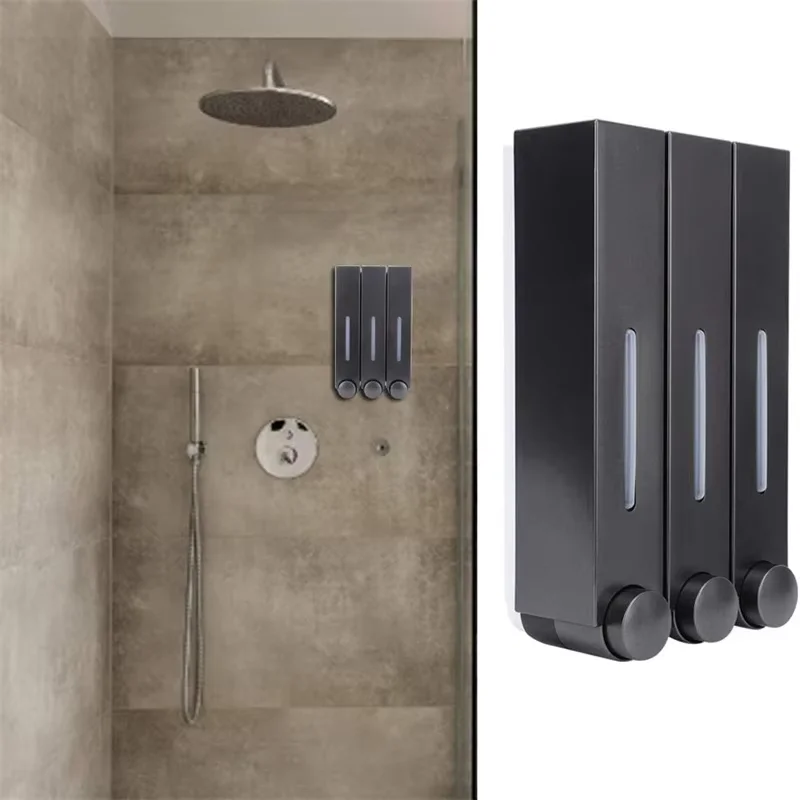 LAMGOOL Soap Dispenser Wall Mounted Shower Soap Dispenser Shower Gel Detergent Dispenser for Bathroom Accessories No Punching