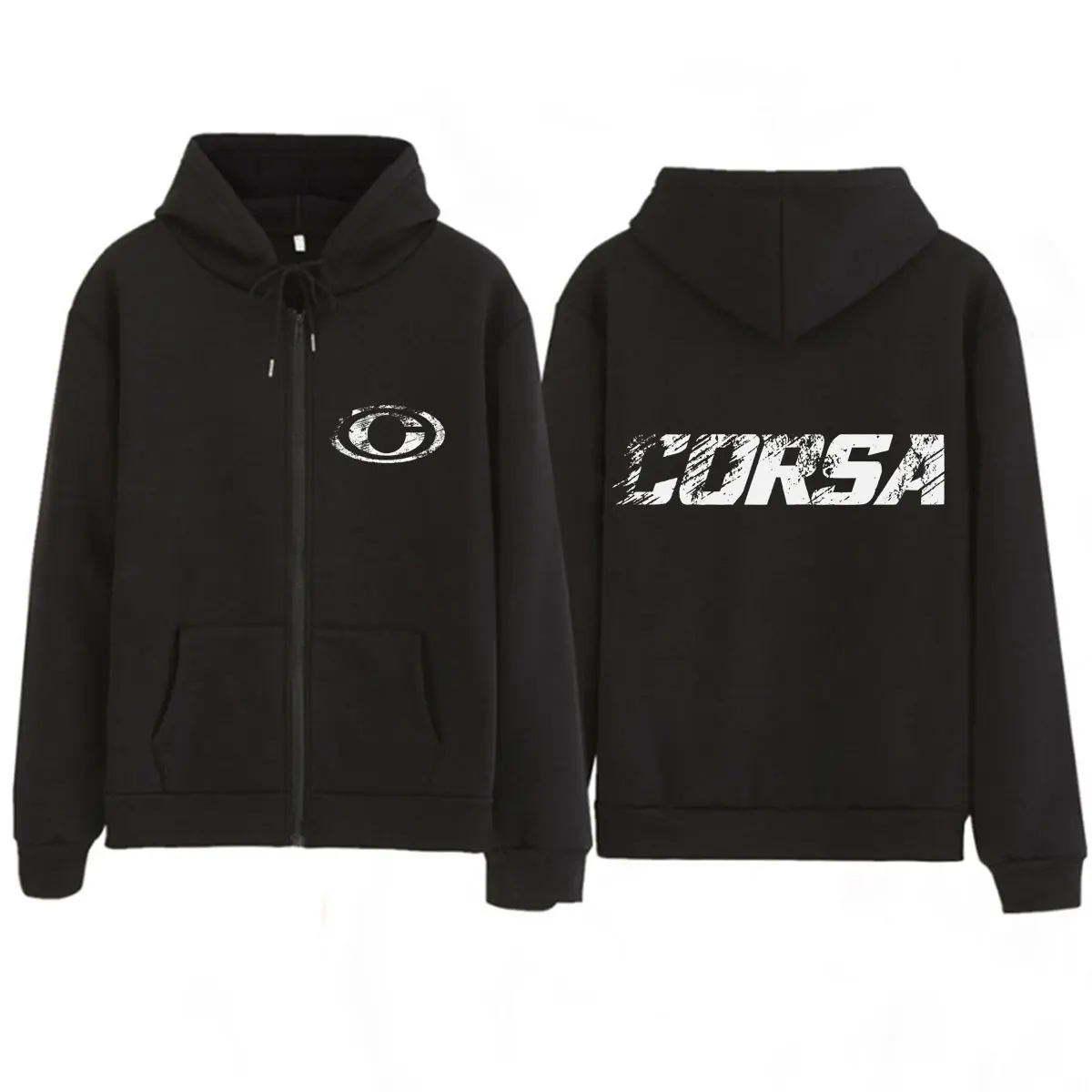 Moletom Masculino Vintage com Zíper Estampado Rapper Eladio Carrión Corsa Tour 2026 - Jaqueta Oversized Solta com Zíper