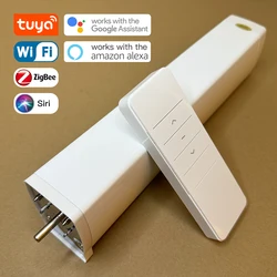 Smart Tuya ZigBee/ Wifi Electric Curtain Motor with RF Remote Motorized Curtain Driver Compatible with Alexa, Google, Siri