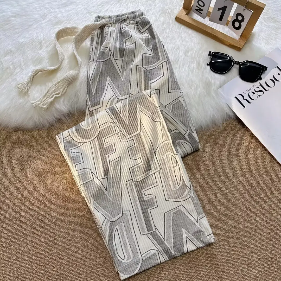 

Trendy American Vintage Hiphop High Street Sports Women's Pants Letter Printing Baggy Trousers Y2k Sweatpants Korean Style