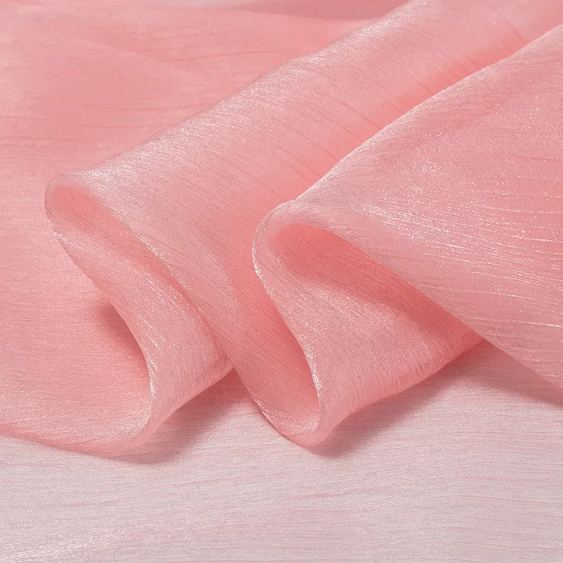 50X150cm Water Ripple Chiffon Fabric Crepe Organza Good Quality Shiny Tulle DIY Decorative Wedding Fabric Elegant Romantic Style