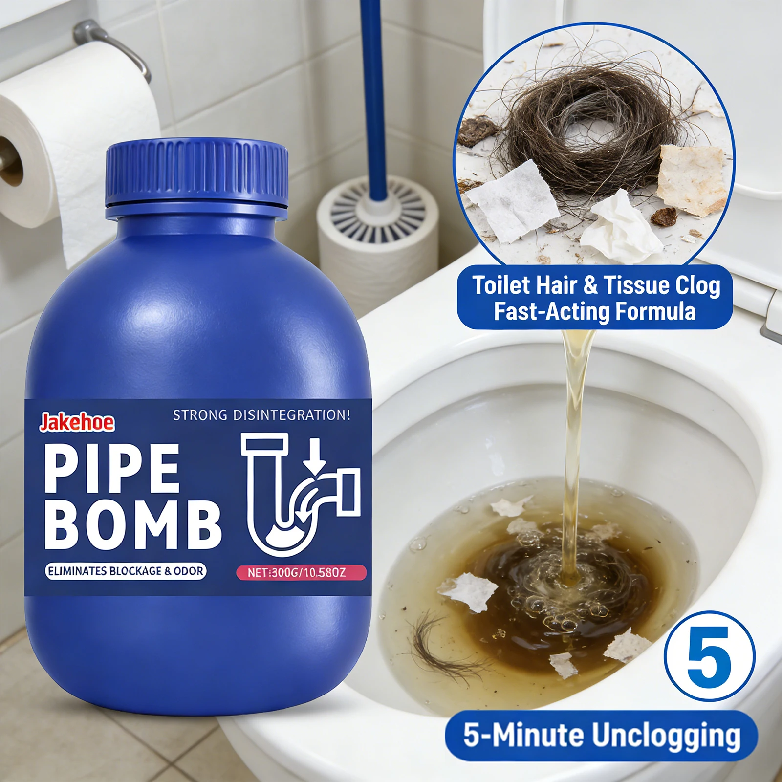 Agente de dragado de tuberías de drenaje, elimina eficazmente los bloquees de tuberías, limpia las manchas de aceite, elimina los olores, limpiador de tuberías de drenaje