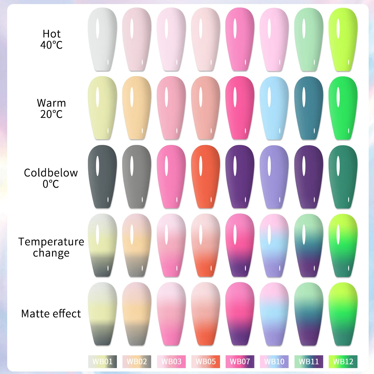 グロイリム 6ピース 温度変化で色が変わるネイルポリッシュセット - サロン体験を満喫 - サロン品質のネイルを楽しむ