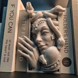 1 Medusa Statue Book Holder, Decorative Plastic Sculpture, Bookshelves, Tables, And Room Atmosphere, Indoor Decoration, No Need