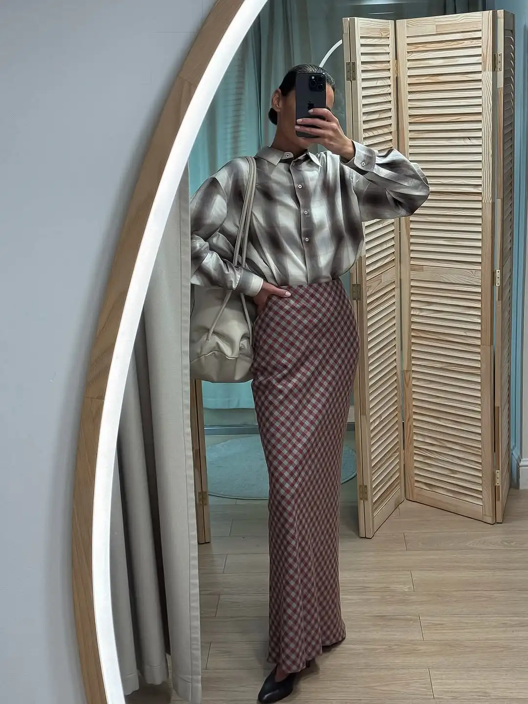 Falda larga de cola de pez a cuadros Retro para mujer, faldas largas elegantes de cintura alta, ajustadas y versátiles, ropa para ir al trabajo diario para primavera y otoño 2026