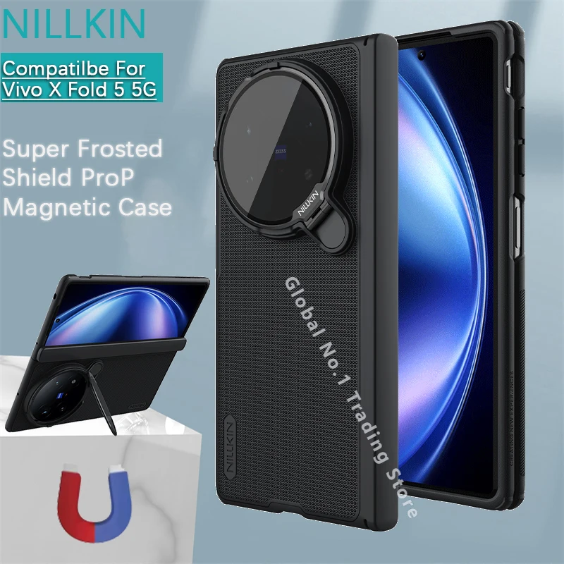 

NILLKIN For Vivo X Fold 5 MagSafe Case Frosted Shield Prop Magnetic Case Shockproof With Phone Holder Camera Cover For X Fold5