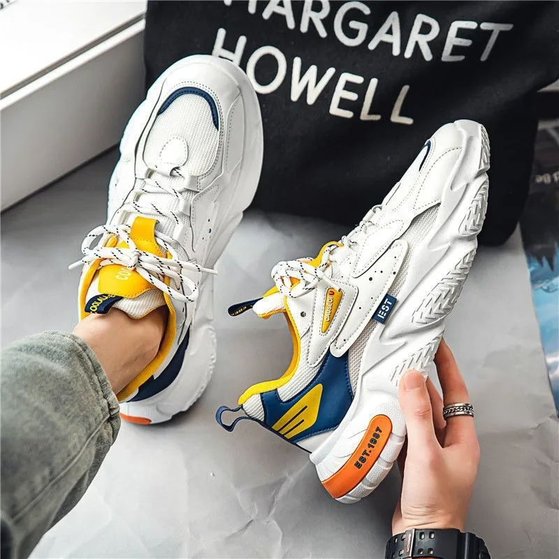 2024 Fashion and Comfortable Mesh Breathable Outsole Shoes Summer Hot Sale Mens Casual Shoes Thick Bottom Breathable Sneaker