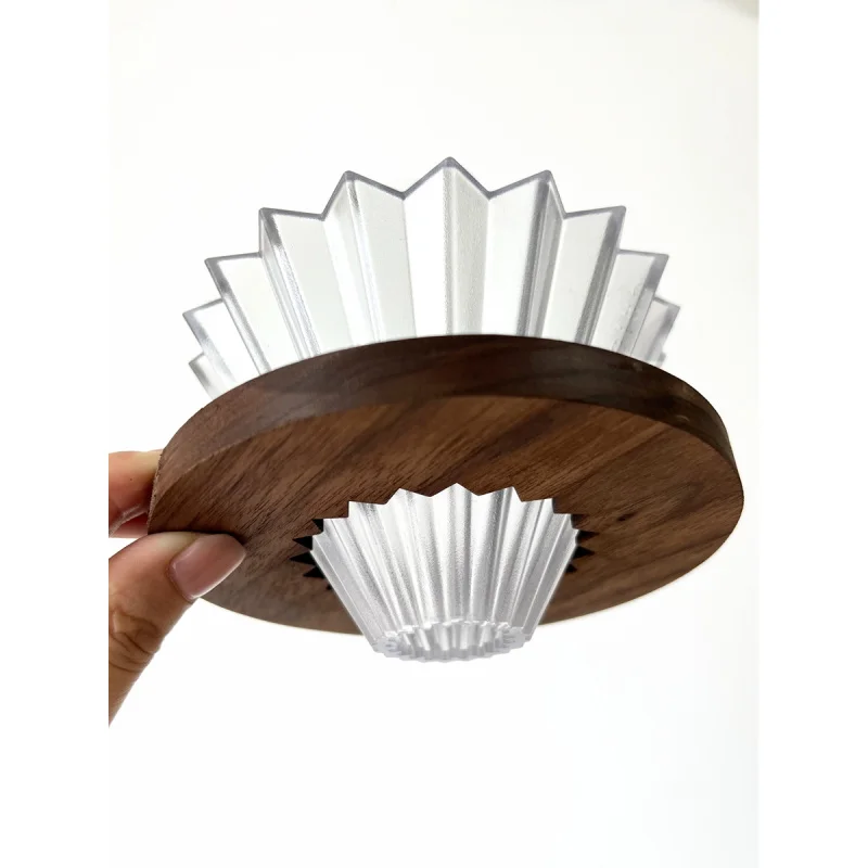 

for origami origami filter Cup sawtooth wood tray, thickened South American black walnut, SM universal, stable and non-shaking