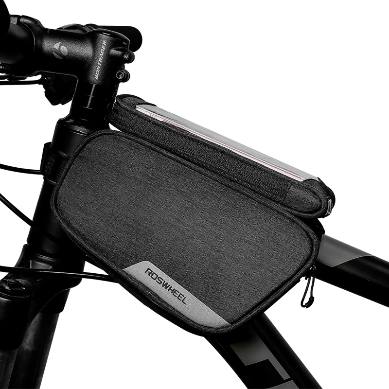 ROSWHEEL 121462 1.5L Bike Bicycle 3 in 1 Front Frame Bag Smart Phone Pack Trunk Rack Bag Triangle Pannier