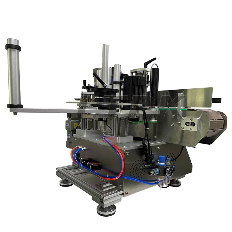 Small Fully Automatic Round Bottle Labeling Machine | Desktop Water Bottle Self-Adhesive High Precision Dosing