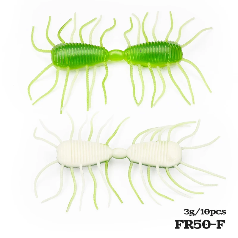 TSURINOYA 50mm 3g 10 stücke Weiche Angeln Köder FAERIE Wurm Künstliche Silikon Weiche Köder Für Bass Forelle Ajing angeln Rig Swimbait