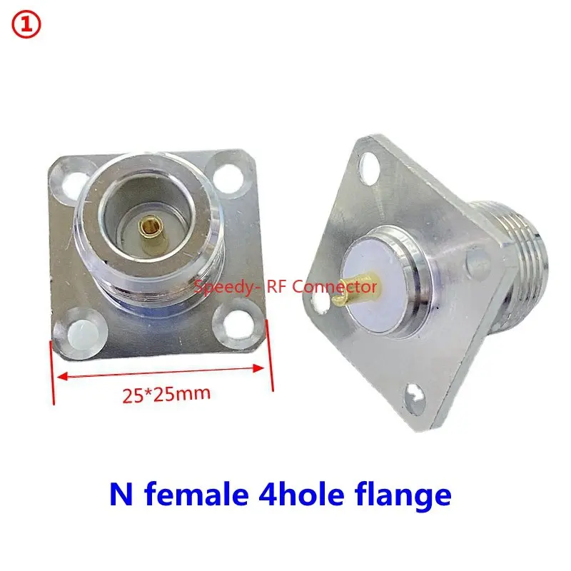 L16 N Type Female Jack 2Hole 4-holes Flange Rhombic Chassis Panel Mount Socket Connector N Female Fast Delivery Welding Terminal