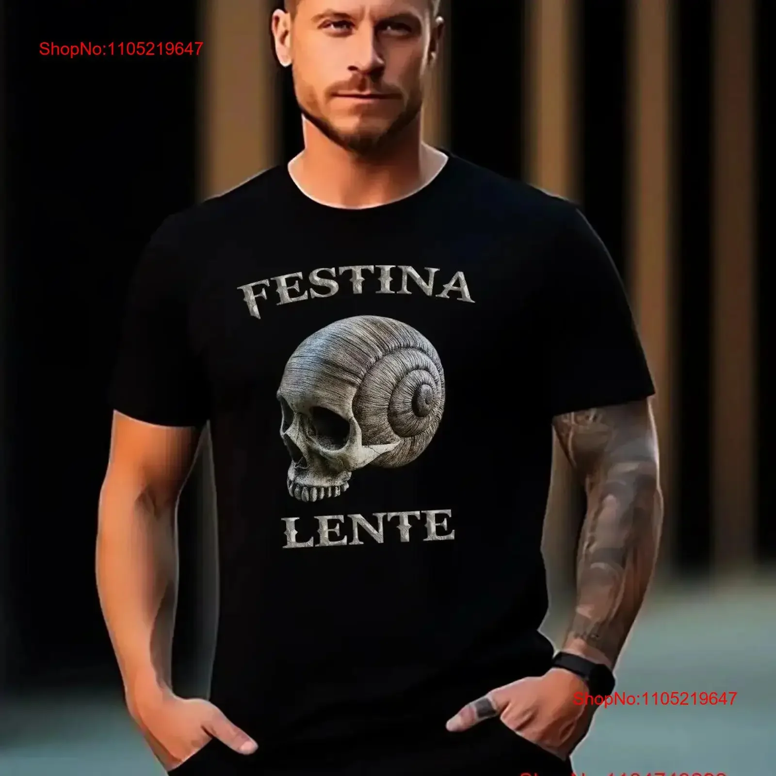 Camiseta con frase latina Festina Lente, emperador de la antigua Roma, diciendo el lema, acender lentamente, vintage, lavada, transpirable, versátil, vintage
