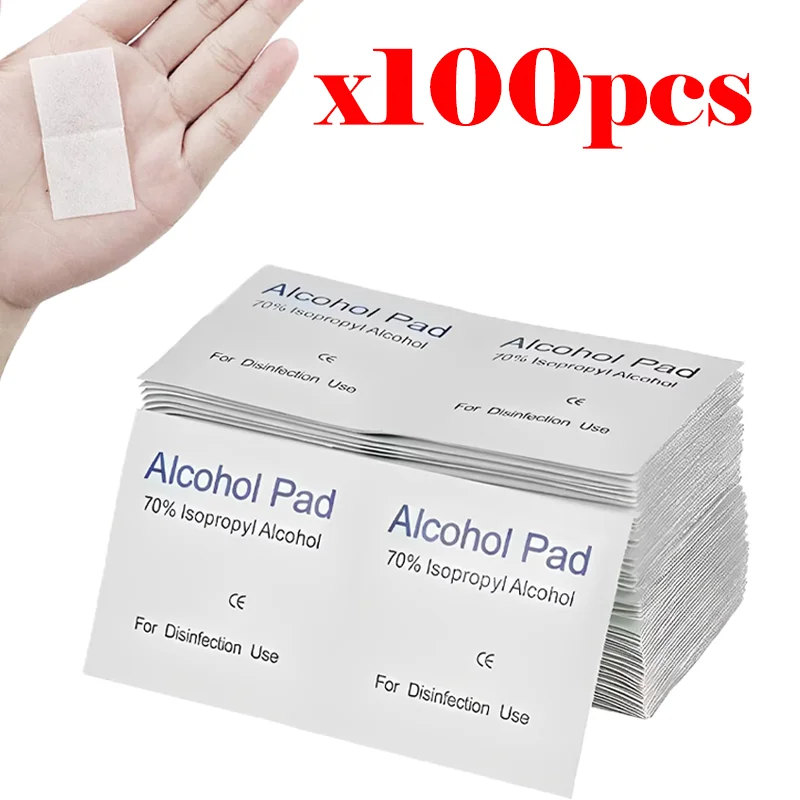 100Pcs Disposable Alcohol Pad Disinfection Cotton Wholesale High-quality Cars Detailing Care Wipe Auto Cleaning Tool Accessories